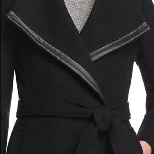 calvin klein belted asymmetric front coat